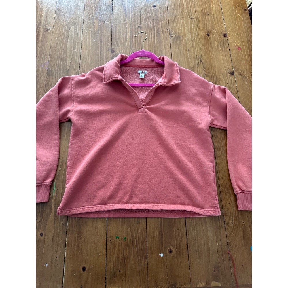 LL Bean‎ Long Sleeve Sweatshirt Coral Pink Cotton Blend Pullover Size SS25